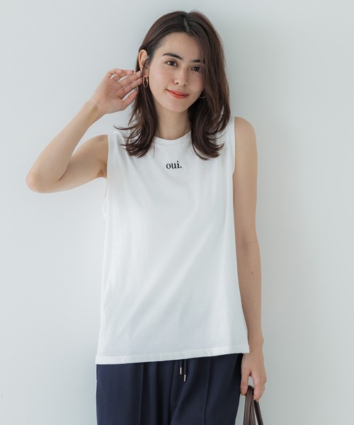 ワンポイント刺繍ノースリーブTシャツ（Tシャツ/カットソー