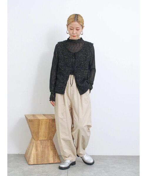 Samansa Mos2 blue（サマンサモスモスブルー）の「【ふっくらクッション】厚底ローファー（ドレスシューズ・レディース・ブラック/シルバー・L/M）」の12枚目の写真