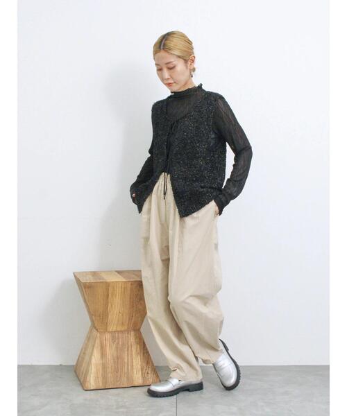 Samansa Mos2 blue（サマンサモスモスブルー）の「【ふっくらクッション】厚底ローファー（ドレスシューズ・レディース・ブラック/シルバー・L/M）」の13枚目の写真