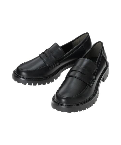 Samansa Mos2 blue（サマンサモスモスブルー）の「【ふっくらクッション】厚底ローファー（ドレスシューズ・レディース・ブラック/シルバー・L/M）」の4枚目の写真