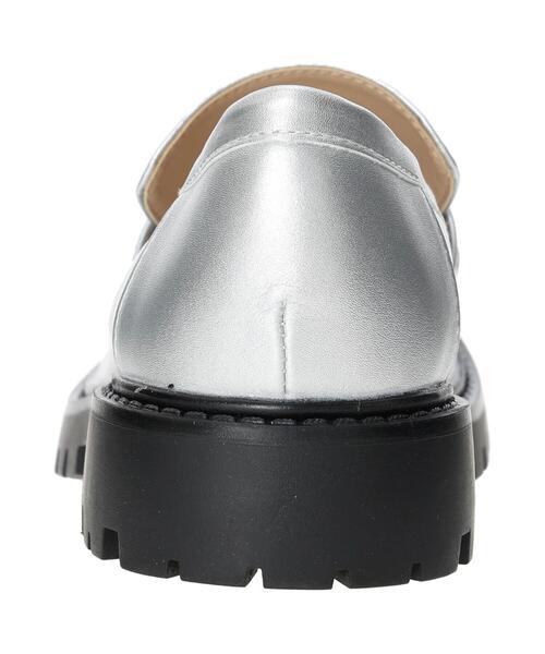 Samansa Mos2 blue（サマンサモスモスブルー）の「【ふっくらクッション】厚底ローファー（ドレスシューズ・レディース・ブラック/シルバー・L/M）」の6枚目の写真