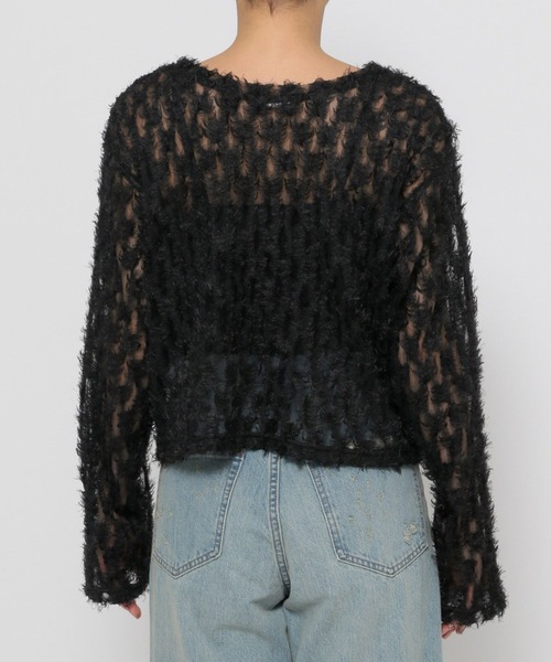 LOWRYS FARM（ローリーズファーム）の「フェザーチュールＬＳ 143653（Tシャツ/カットソー・レディース・グレー/ブラック/ホワイト・FREE）」の10枚目の写真