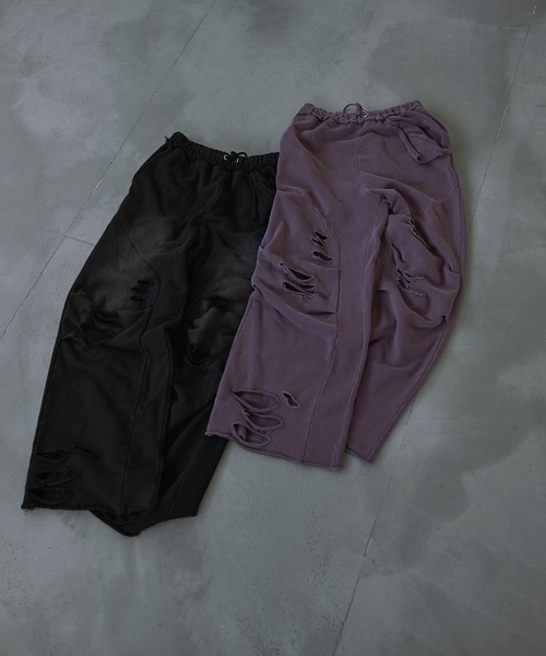 Ezick（エジック）の「Overdyeダメージスウェットパンツ（スウェットパンツ・レディース・スモークピンク/ブラック・M/S）」の17枚目の写真