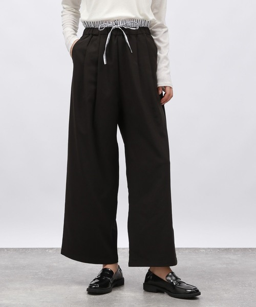 LAKOLE（ラコレ）の「ダブルウエストワイドパンツ / 143670（その他パンツ・レディース・ブラック/グレー/ベージュ・SMALL/MEDIUM）」の2枚目の写真