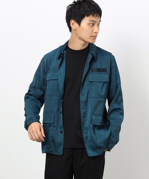 COMME CA ISM(コムサイズム)の「サテンストレッチ ミリタリーデザイン シャツブルゾン(ブルゾン・メンズ・ブラック/グリーン/ブルー・LARGE/MEDIUM/SMALL/X-LARGE)」の3枚目の写真