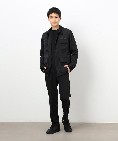 COMME CA ISM(コムサイズム)の「サテンストレッチ ミリタリーデザイン シャツブルゾン(ブルゾン・メンズ・ブラック/グリーン/ブルー・LARGE/MEDIUM/SMALL/X-LARGE)」の4枚目の写真