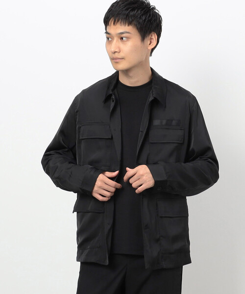COMME CA ISM(コムサイズム)の「サテンストレッチ ミリタリーデザイン シャツブルゾン(ブルゾン・メンズ・ブラック/グリーン/ブルー・LARGE/MEDIUM/SMALL/X-LARGE)」の5枚目の写真