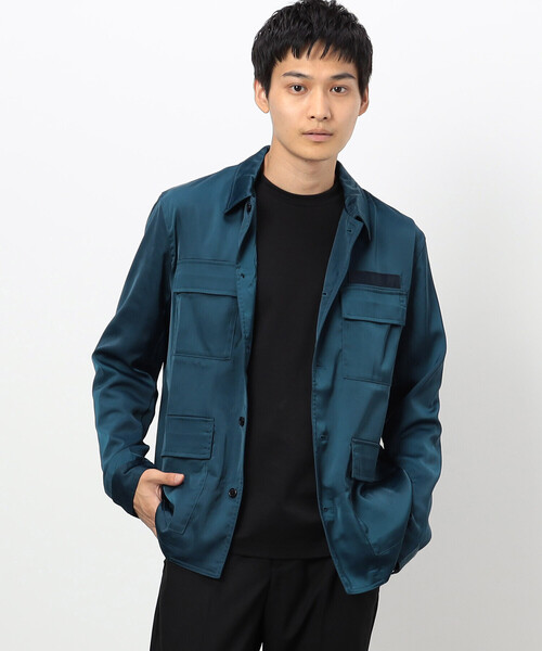 COMME CA ISM(コムサイズム)の「サテンストレッチ ミリタリーデザイン シャツブルゾン(ブルゾン・メンズ・ブラック/グリーン/ブルー・LARGE/MEDIUM/SMALL/X-LARGE)」の9枚目の写真