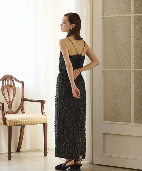 fifth(フィフス)の「フリンジチェックビスチェ(キャミソール・レディース・アイボリー/ブラック・M)」の7枚目の写真