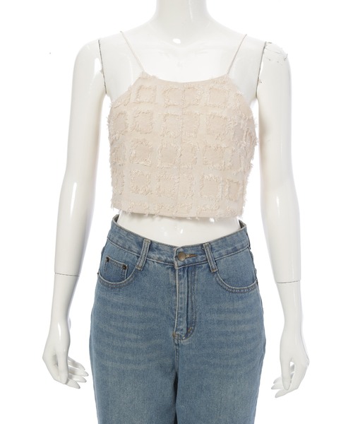 fifth(フィフス)の「フリンジチェックビスチェ(キャミソール・レディース・アイボリー/ブラック・M)」の8枚目の写真