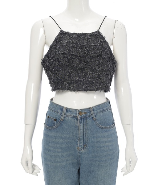 fifth(フィフス)の「フリンジチェックビスチェ(キャミソール・レディース・アイボリー/ブラック・M)」の9枚目の写真