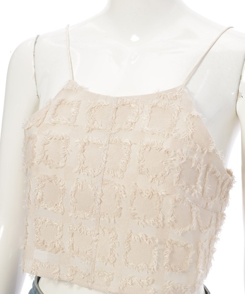 fifth(フィフス)の「フリンジチェックビスチェ(キャミソール・レディース・アイボリー/ブラック・M)」の14枚目の写真