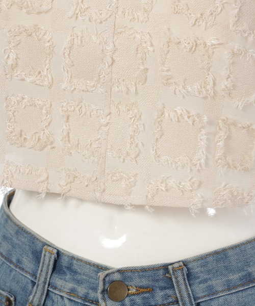 fifth(フィフス)の「フリンジチェックビスチェ(キャミソール・レディース・アイボリー/ブラック・M)」の15枚目の写真