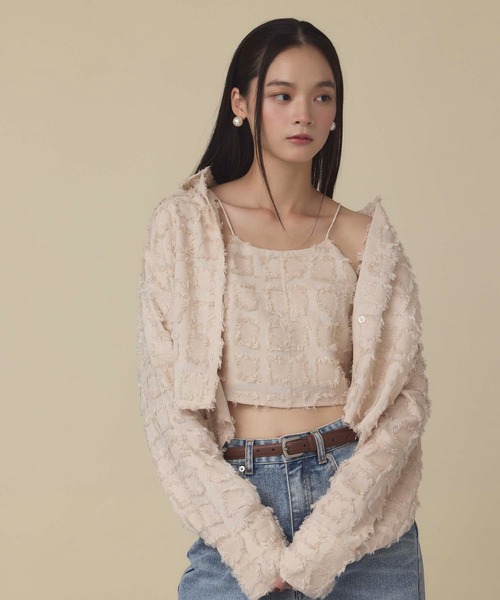 fifth(フィフス)の「フリンジチェックビスチェ(キャミソール・レディース・アイボリー/ブラック・M)」の18枚目の写真