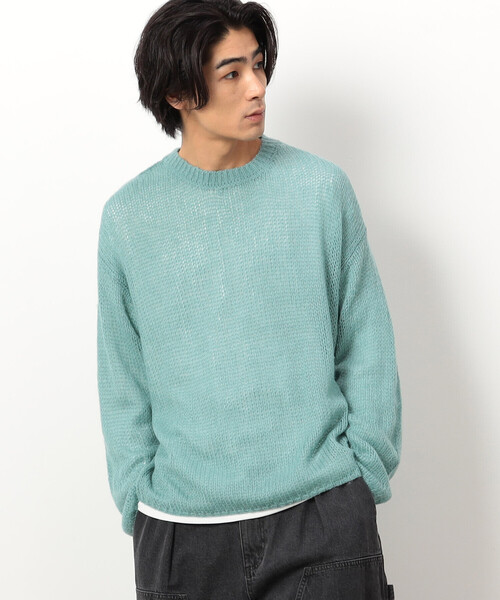 Purple&Yellow（パープルアンドイエロー）の「シアーニット×長袖Ｔシャツセット（ニット/セーター・メンズ・ミント/ブラック・SMALL/MEDIUM/LARGE）」の2枚目の写真