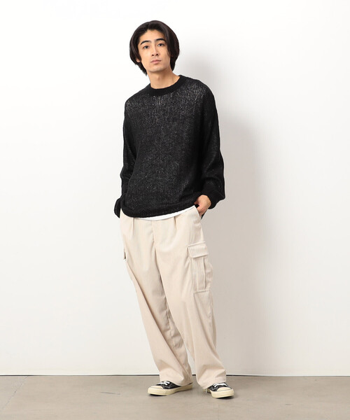 Purple&Yellow（パープルアンドイエロー）の「シアーニット×長袖Ｔシャツセット（ニット/セーター・メンズ・ミント/ブラック・SMALL/MEDIUM/LARGE）」の3枚目の写真