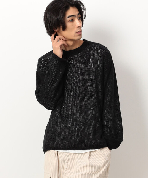 Purple&Yellow（パープルアンドイエロー）の「シアーニット×長袖Ｔシャツセット（ニット/セーター・メンズ・ミント/ブラック・SMALL/MEDIUM/LARGE）」の5枚目の写真