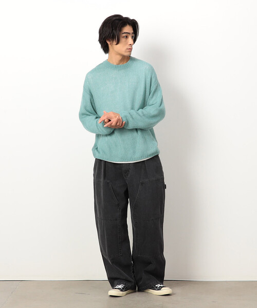 Purple&Yellow（パープルアンドイエロー）の「シアーニット×長袖Ｔシャツセット（ニット/セーター・メンズ・ミント/ブラック・SMALL/MEDIUM/LARGE）」の10枚目の写真