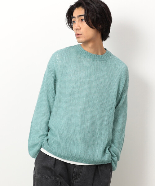 Purple&Yellow（パープルアンドイエロー）の「シアーニット×長袖Ｔシャツセット（ニット/セーター・メンズ・ミント/ブラック・SMALL/MEDIUM/LARGE）」の11枚目の写真