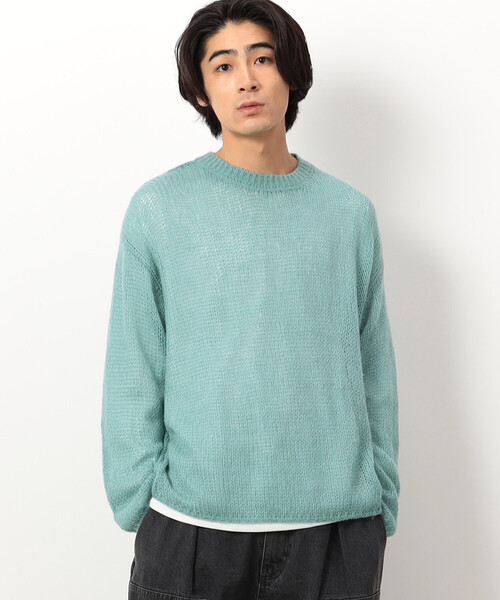 Purple&Yellow（パープルアンドイエロー）の「シアーニット×長袖Ｔシャツセット（ニット/セーター・メンズ・ミント/ブラック・SMALL/MEDIUM/LARGE）」の12枚目の写真