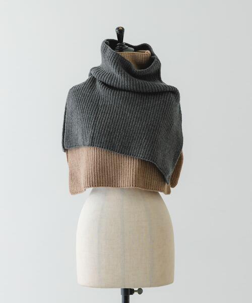 RODE SKO（ロデスコ）の「リブネックウォーマー（ネックウォーマー/スヌード・レディース・グレー/ベージュ・ONE）」の7枚目の写真