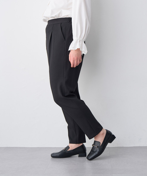 anyfee(エニフィー)の「【anyfee】ニットジョーゼットテーパードパンツ《大きいサイズ/プラスサイズ》(その他パンツ・レディース・ベージュ/ネイビー/ブラック・3L/4L/5L/LL)」の6枚目の写真