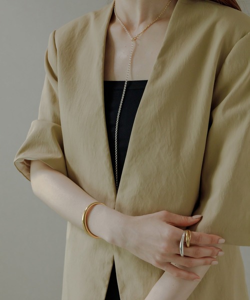 ISOLATION（アイソレーション）の「【ISOLATION / アイソレーション】Silver925 Bold Bangle / シルバー925 ボールドバングル（バングル/リストバンド・レディース・ゴールド・S/M）」の5枚目の写真