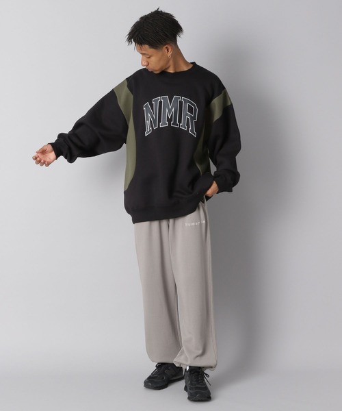 NUMERALS（ヌメラルズ）の「【NUMERALS】裏起毛配色クルーネックプルオーバー（スウェット・メンズ・ネイビー/ブラック/カーキ・LARGE/MEDIUM）」の5枚目の写真