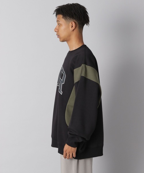 NUMERALS（ヌメラルズ）の「【NUMERALS】裏起毛配色クルーネックプルオーバー（スウェット・メンズ・ネイビー/ブラック/カーキ・LARGE/MEDIUM）」の11枚目の写真