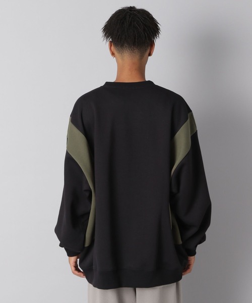 NUMERALS（ヌメラルズ）の「【NUMERALS】裏起毛配色クルーネックプルオーバー（スウェット・メンズ・ネイビー/ブラック/カーキ・LARGE/MEDIUM）」の12枚目の写真