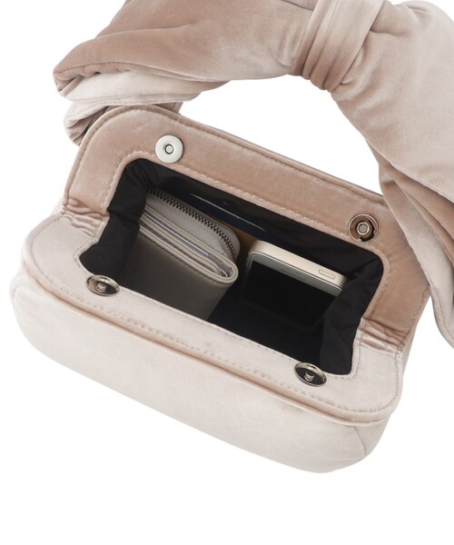 couture brooch（クチュールブローチ）の「◆リボンハンドバッグ（ハンドバッグ・レディース・アイボリー/チャコールグレー・00）」の10枚目の写真