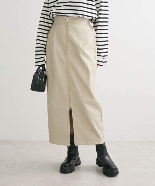 ELENCARE DUE（エレンカーレデュエ）の「・ELENCARE　DUE合成皮革W-ZIPスカート（スカート・レディース・アイボリー/ブラック・FREE）」の7枚目の写真