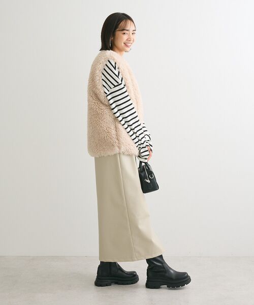 ELENCARE DUE（エレンカーレデュエ）の「・ELENCARE　DUE合成皮革W-ZIPスカート（スカート・レディース・アイボリー/ブラック・FREE）」の9枚目の写真