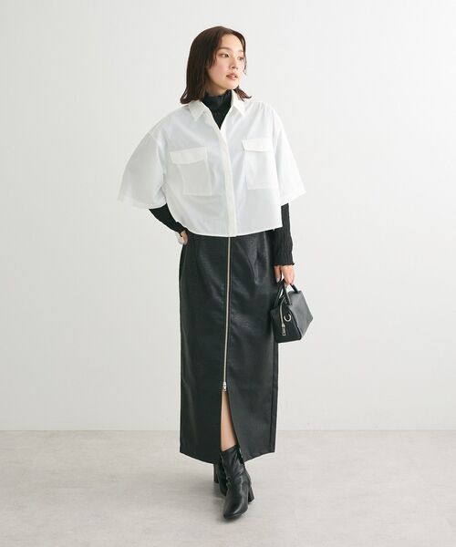 ELENCARE DUE（エレンカーレデュエ）の「・ELENCARE　DUE合成皮革W-ZIPスカート（スカート・レディース・アイボリー/ブラック・FREE）」の16枚目の写真