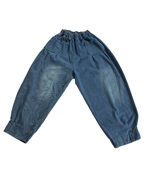 MARAI(マーライ)の「デニムパンツ ワイドパンツ ジーンズ バルーンパンツ タックデザイン ウエストゴム テーパードパンツ(デニムパンツ・レディース・ブルー・X-LARGE/MEDIUM)」の12枚目の写真