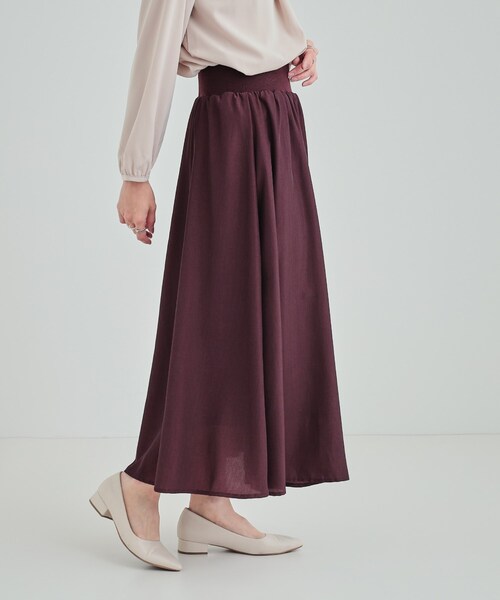 DRESKIP(ドレスキップ)の「◆ウエストリブで無理せずキレイ 艶やかに彩る サテンフレアスカート(スカート・レディース・ブラック/ライトベージュ/ブラウン系その他・03/02/04)」の6枚目の写真