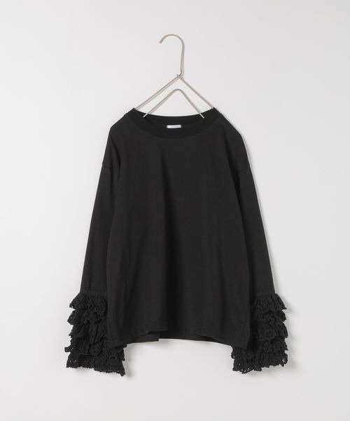 LOWRYS FARM（ローリーズファーム）の「ソデレースフリルＬＳ　152892（Tシャツ/カットソー・キッズ・アイボリー/ブラック/ホワイト・110cm/120cm/130cm/140cm/150cm）」の13枚目の写真