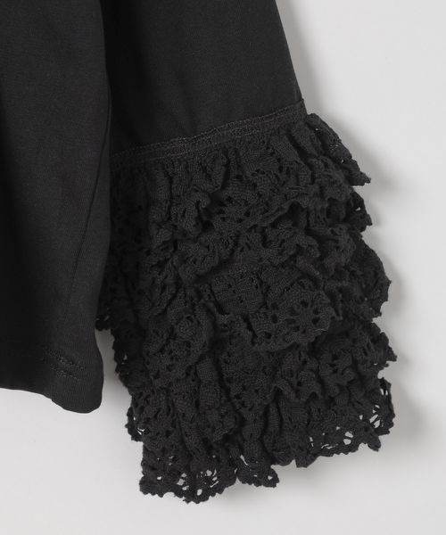 LOWRYS FARM（ローリーズファーム）の「ソデレースフリルＬＳ　152892（Tシャツ/カットソー・キッズ・アイボリー/ブラック/ホワイト・110cm/120cm/130cm/140cm/150cm）」の16枚目の写真