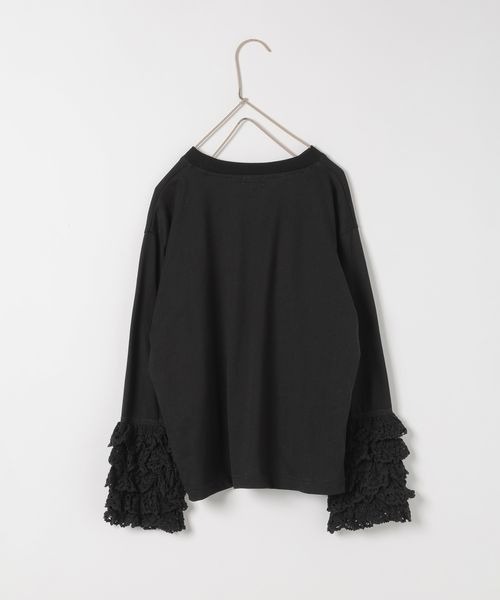 LOWRYS FARM（ローリーズファーム）の「ソデレースフリルＬＳ　152892（Tシャツ/カットソー・キッズ・アイボリー/ブラック/ホワイト・110cm/120cm/130cm/140cm/150cm）」の19枚目の写真