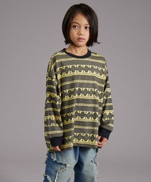 PAIRMANON STREET | 【PAIRMANON STREET】エスニック 総柄 プリント ビッグシルエット 長袖 Tシャツ(Tシャツ/カットソー)