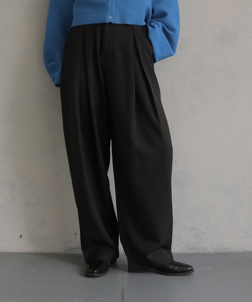 cheriella(シェリエラ)の「【cheriella】センタータックワイドパンツ CENTER TUCK WIDE PANTS(スラックス・レディース・チャコール/ブラック・FREE)」の13枚目の写真