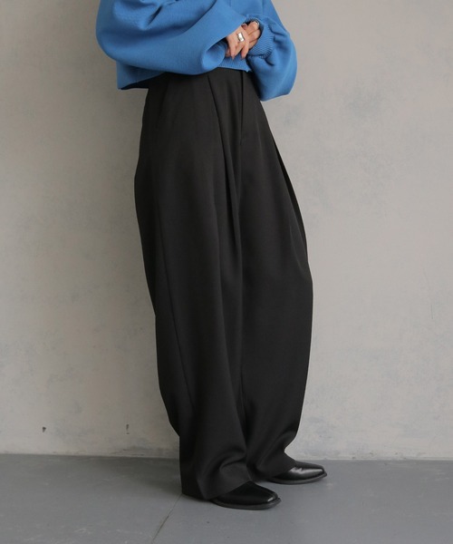cheriella(シェリエラ)の「【cheriella】センタータックワイドパンツ CENTER TUCK WIDE PANTS(スラックス・レディース・チャコール/ブラック・FREE)」の12枚目の写真