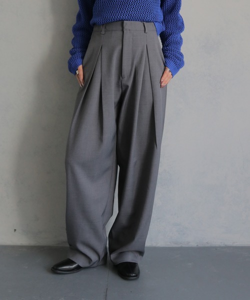 cheriella(シェリエラ)の「【cheriella】センタータックワイドパンツ CENTER TUCK WIDE PANTS(スラックス・レディース・チャコール/ブラック・FREE)」の21枚目の写真