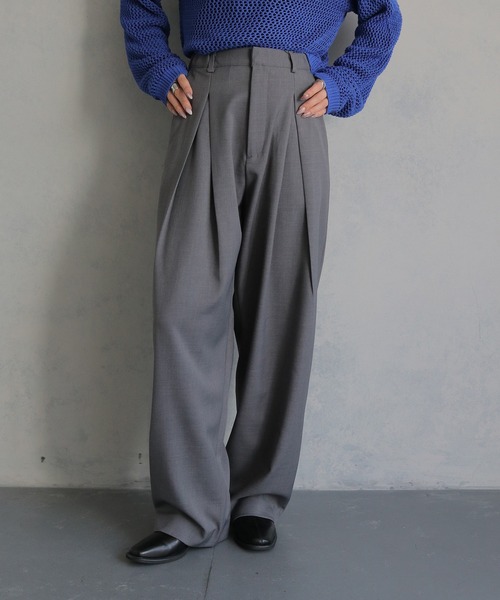 cheriella(シェリエラ)の「【cheriella】センタータックワイドパンツ CENTER TUCK WIDE PANTS(スラックス・レディース・チャコール/ブラック・FREE)」の22枚目の写真