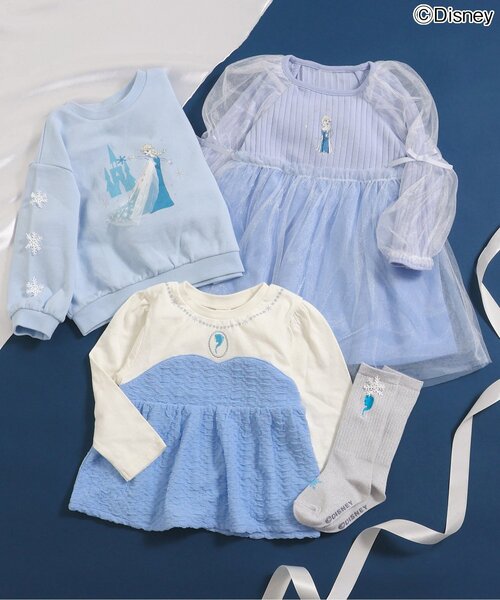 Disney（ディズニー）の「WEB限定ディズニープリンセス・FROZEN/ワンピース（ワンピース・キッズ・サックスブルー/ラベンダー/ネイビー・80/90/100/110/120/130/140）」の16枚目の写真