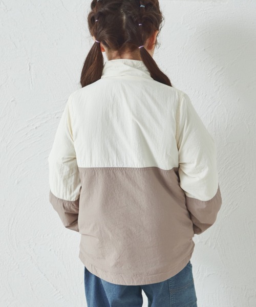 セール】フロントジップ バイカラー 裏ボア ナイロン ジャケット