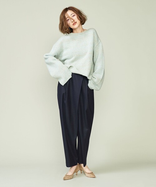 conte アシンメトリータックパンツ　38 UNITED ARROWS｜<conte>アシンメトリー タックパンツ | Rakuten