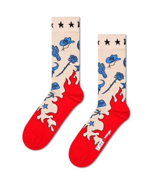 Happy Socks（ハッピーソックス）の「《Happy Socks × Wrangler》Wネーム Limited sock（ソックス/靴下・メンズ・ベージュ/ブラック/ブルー/ブラック系その他/ライトブルー/その他・MEDIUM/SMALL）」の3枚目の写真