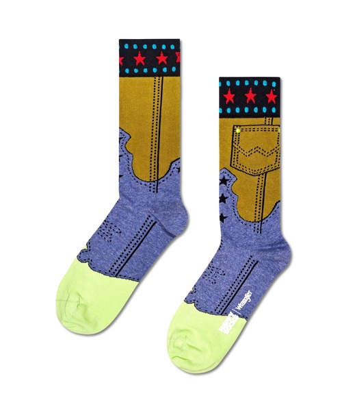 Happy Socks（ハッピーソックス）の「《Happy Socks × Wrangler》Wネーム Limited sock（ソックス/靴下・メンズ・ベージュ/ブラック/ブルー/ブラック系その他/ライトブルー/その他・MEDIUM/SMALL）」の6枚目の写真