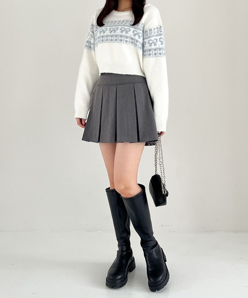 Heather(ヘザー)の「ラメリボンモチーフニット 250156(ニット/セーター・レディース・ブラック/グレー/オフホワイト・FREE)」の6枚目の写真